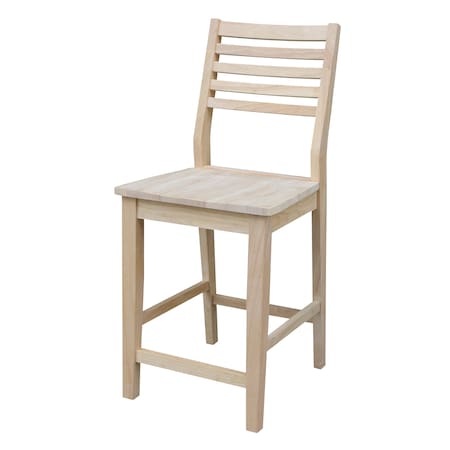 International Concepts Aspen Counter Height Slat Stool, 24" Seat Height, Unfinished S-42